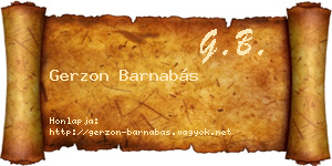 Gerzon Barnabás névjegykártya